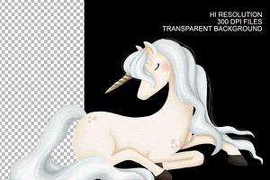 Unicorn Watercolor Clipart