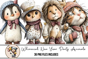 Whimsical New Year Party Animals, an Illustration by DreamArtGraphic (Thumbnail 1 of 4)