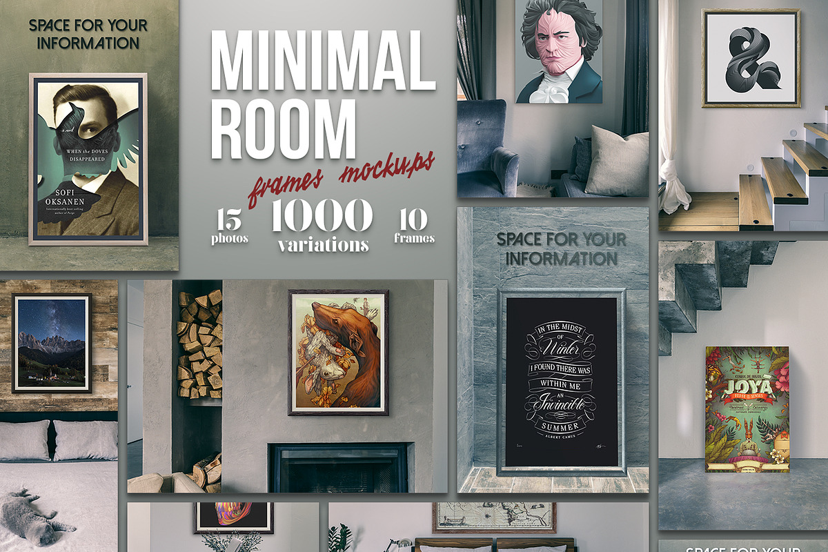Minimal Room - Frames Mockups, a Product Mockup by Madebyvadim (Photo 1 of 7)