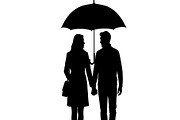 50 Couple Umbrella Silhouette Bundle, an Illustration by Designs_River (Thumbnail 21 of 51)