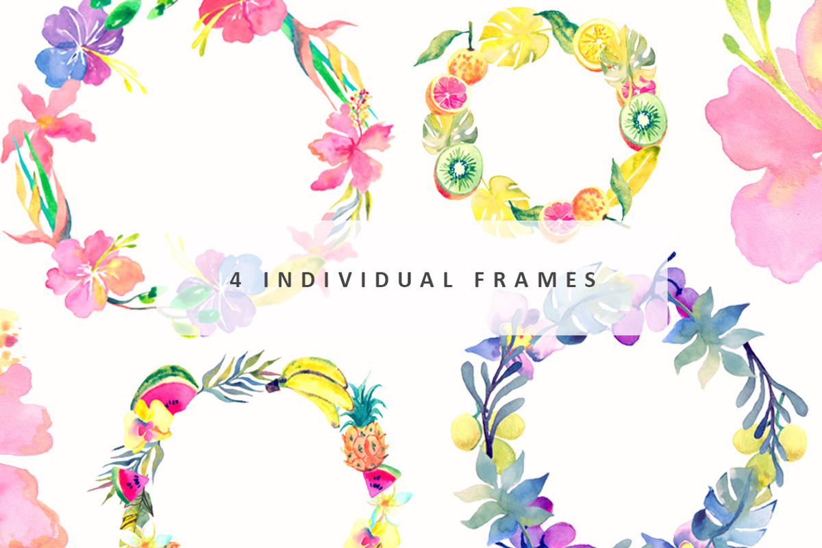 Tropical Paradise-watercolor set, an Object Graphic by Kseniya_design (Photo 5 of 12)