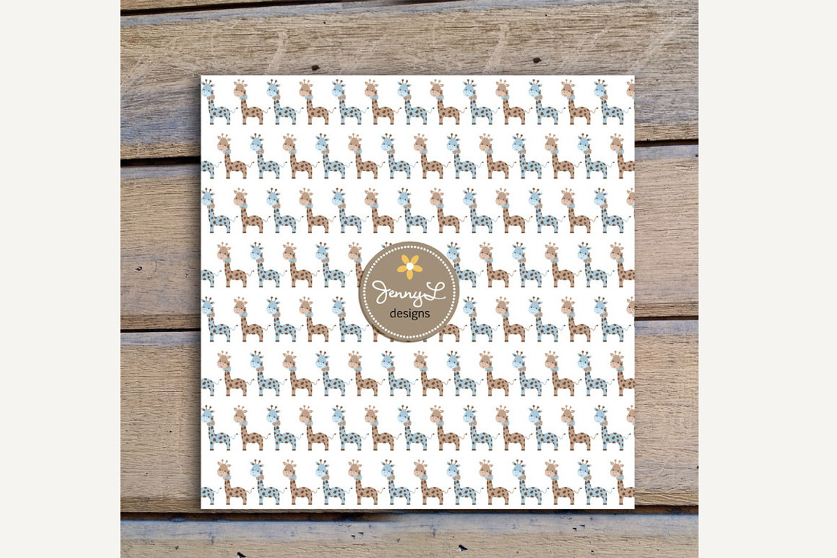 Giraffe Boy Digital Paper & Clipart, a Pattern Graphic by JennyL Designs (Photo 3 of 5)