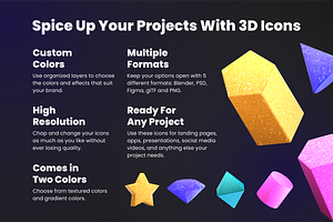 3D Shapes Icon Set