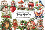 Strawberry Fairy Garden Clipart, an Illustration by Designworld (Thumbnail 1 of 6)