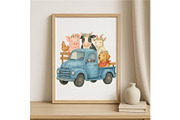 Farm Animal Pickup Truck Wall Art, a Background Graphic by LaseredNinja (Thumbnail 4 of 7)