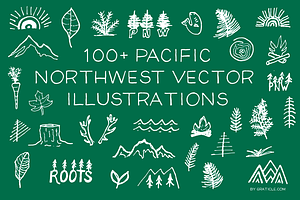 100 PNW Vector Illustrations