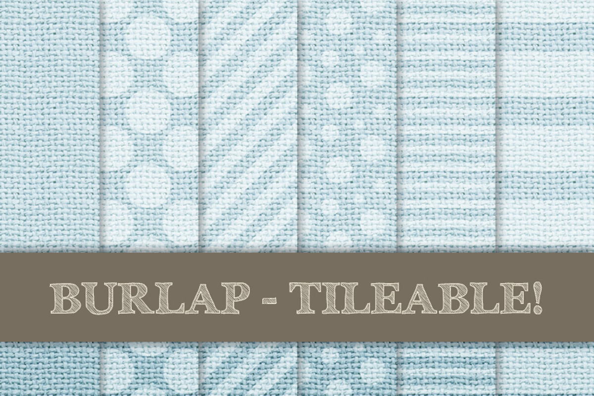 Burlap Digital Papers - Soft Blue