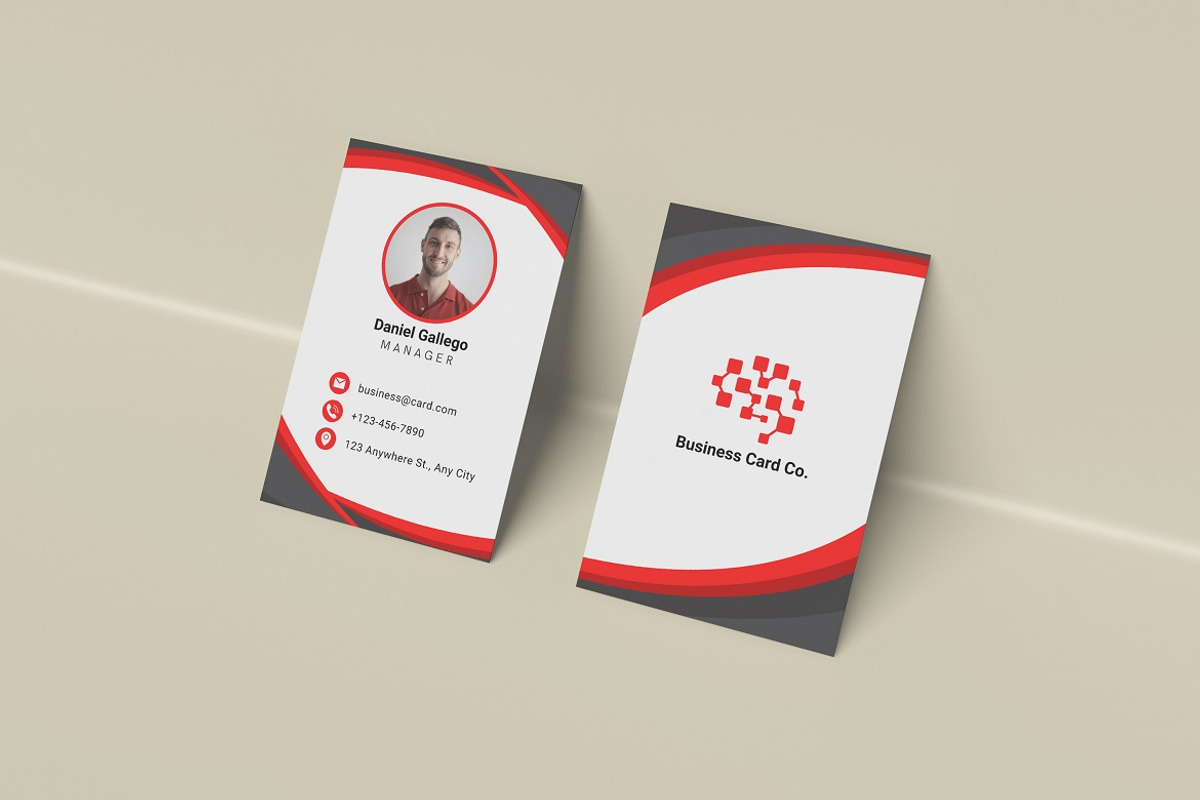 Portrait Business Card Mockup, an Advertising Mockup by YurnalisPerix (Photo 1 of 5)
