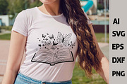 24 Floral Book SVG, Book with Flower, a Decorative Illustration by FancyDesignStudio (Thumbnail 2 of 9)