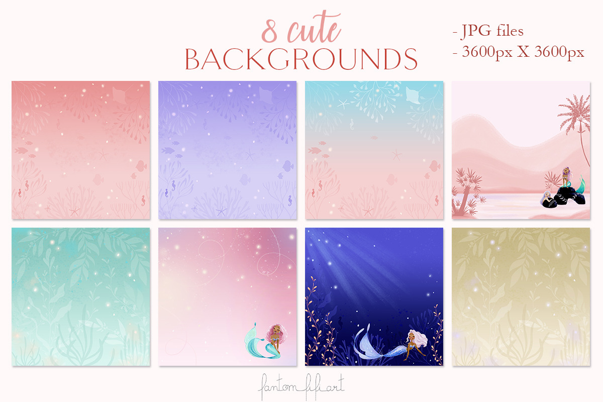 Adorable mermaid collection, an Illustration by Fantom Fifi Art (Photo 4 of 7)