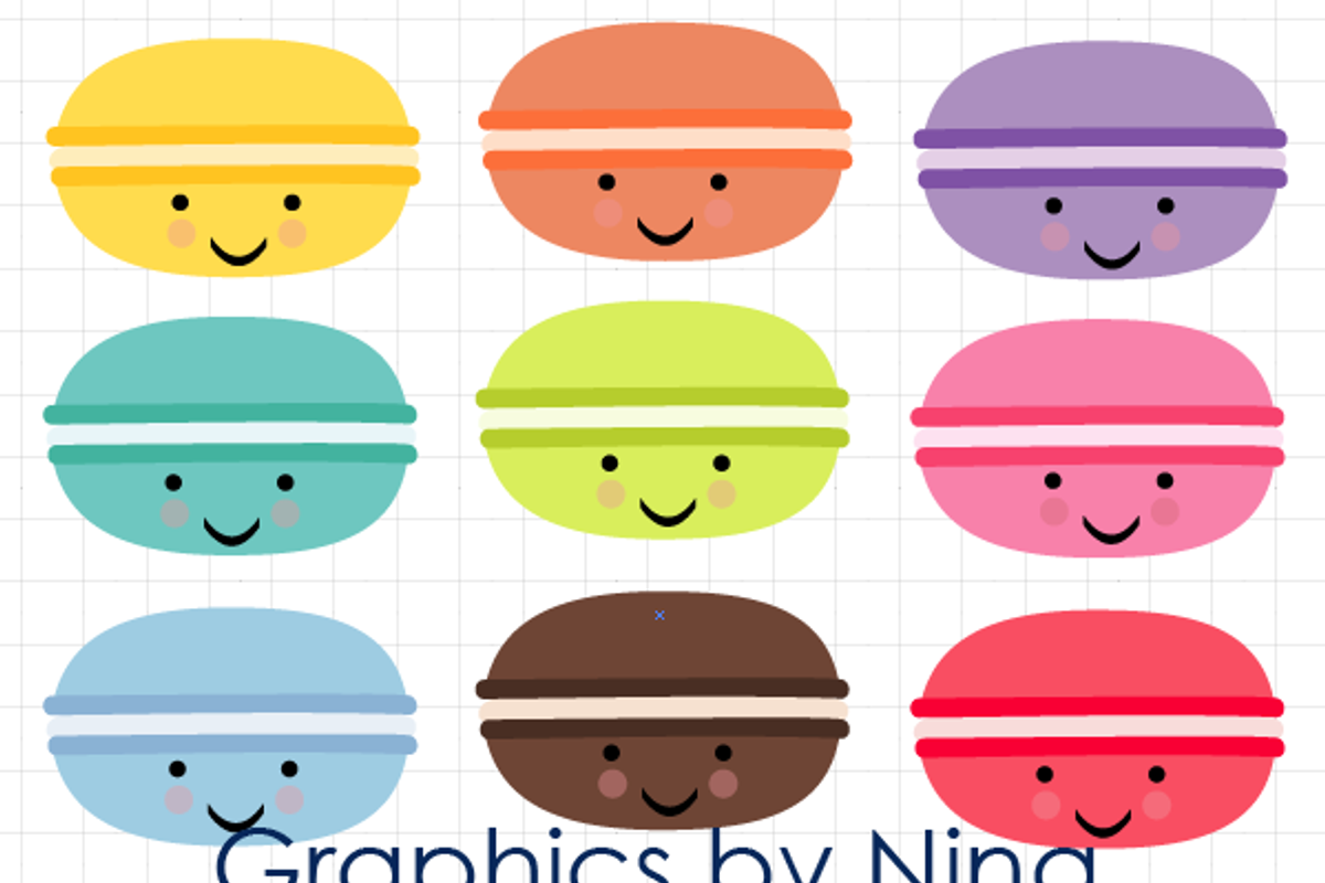 Macaroons Clipart, an Illustration by Graphics by Nina