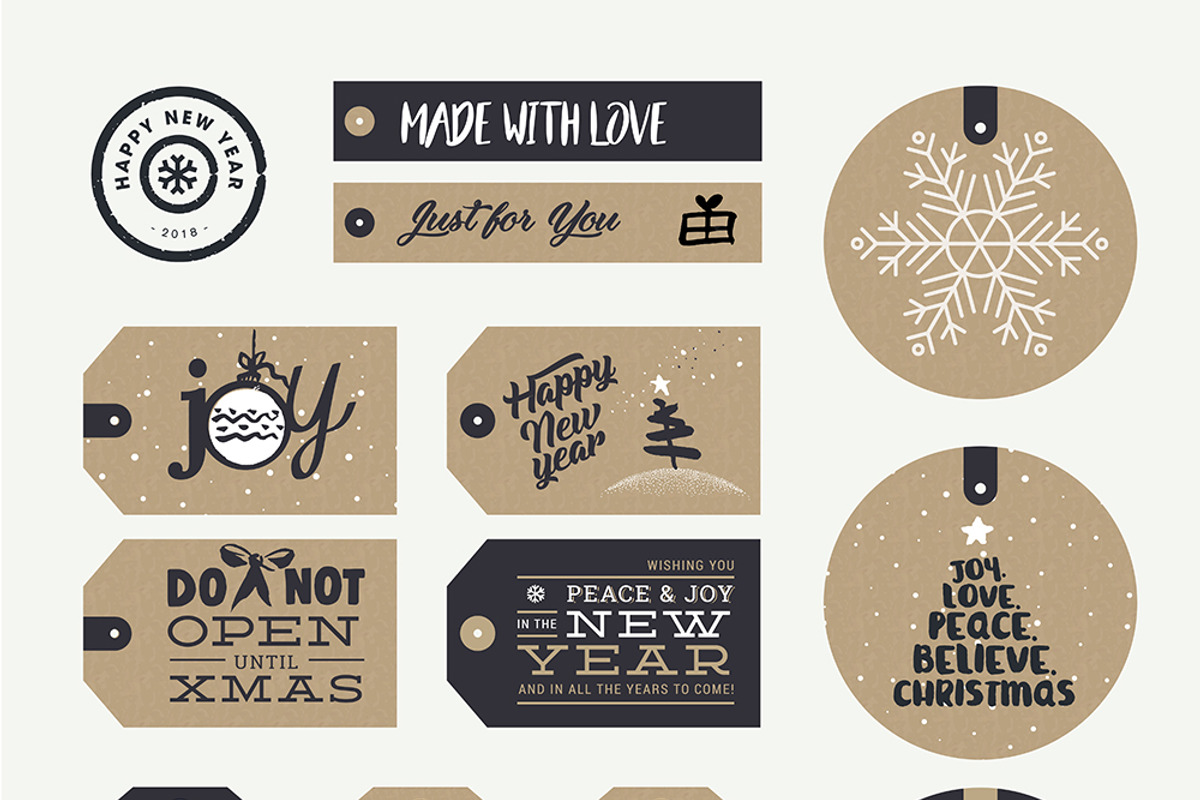 Christmas and New Year’s Gift Tags, an Object Illustration by PureSolution (Photo 5 of 6)