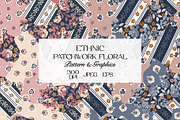 Ethnic Patchwork Floral Pattern, a Pattern Graphic by StudioGlouna (Thumbnail 1 of 9)
