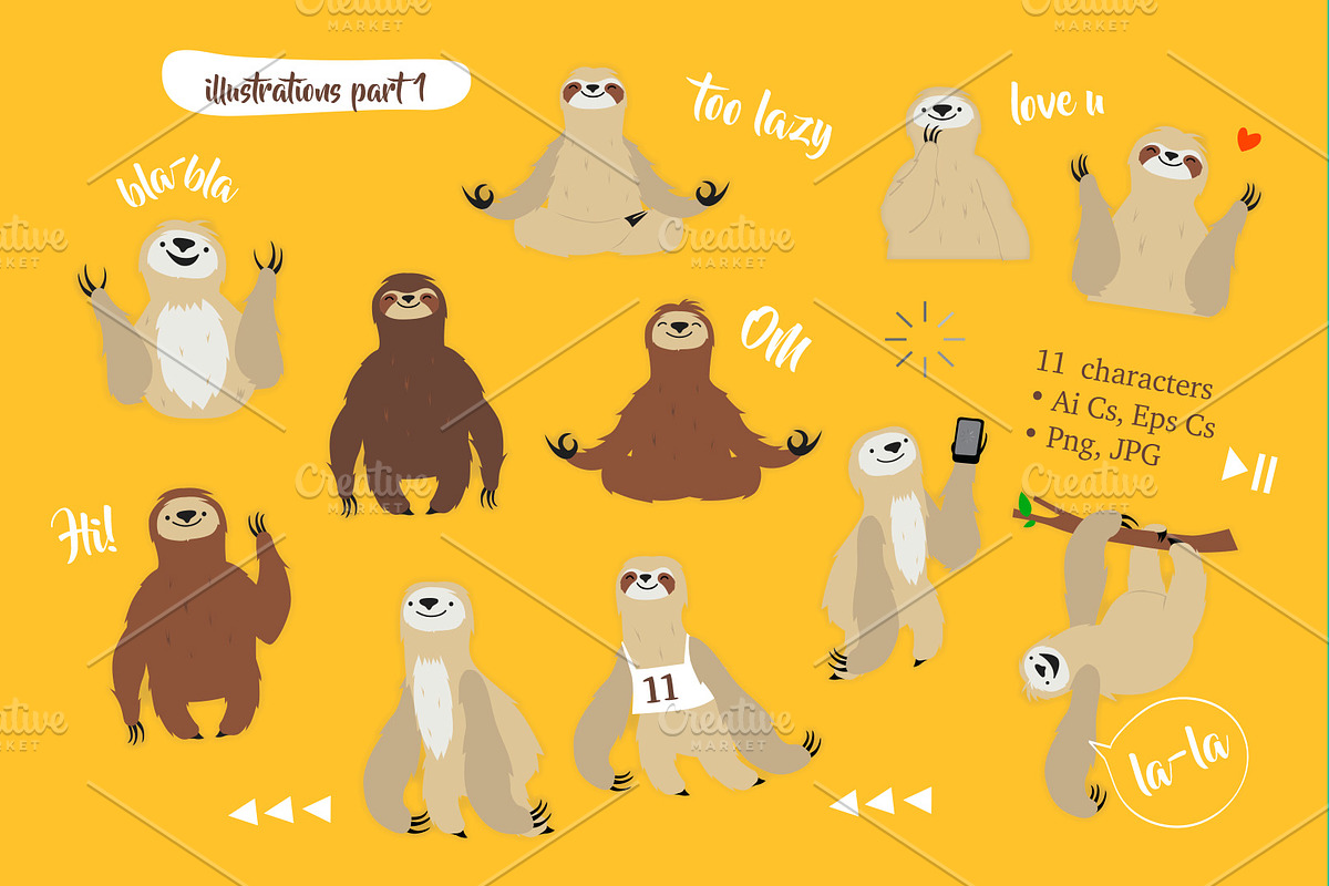Sloth illustrations, an Animal Illustration by Alena (Photo 2 of 3)
