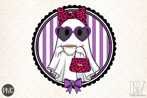 Halloween Boo Jee Ghost Hand-Drawn F, an Illustration by Libby Wishes