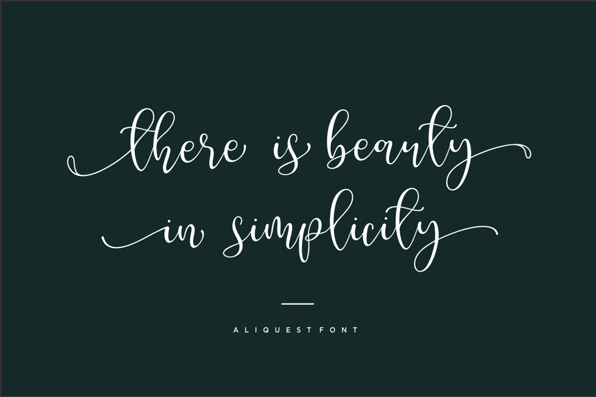 Aliquest Script Font preview 7