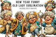 New year Funny Old Lady Sublimation, an Icon by Libby Wishes (Thumbnail 1 of 7)