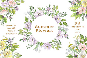 Summer Flowers - Watercolor Set