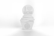 Cartoon I Heart Mom Cupcake Mockup, a Merchandise Mockup by Qaleb Studio (Thumbnail 1 of 2)