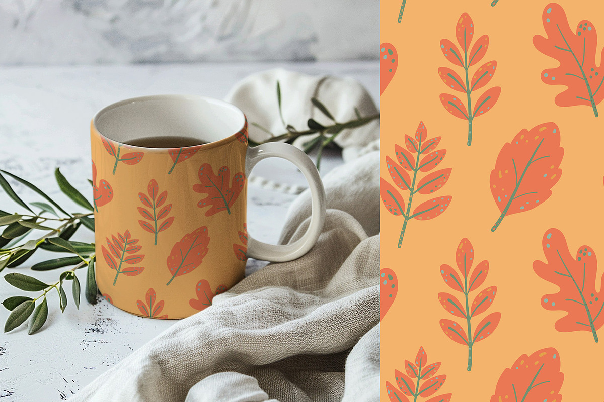 Autumn Leaves clipart & patterns, a Seasonal Illustration by Carpet Tapete Pretzel (Photo 10 of 11)