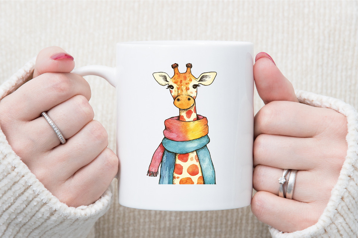 Watercolor Funny Giraffe Clipart, an Illustration by Sublimation Artist (Photo 5 of 6)