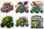 Mutant Monster Truck PNG Bundle, an Illustration by Rose Art (Thumbnail 2 of 3)