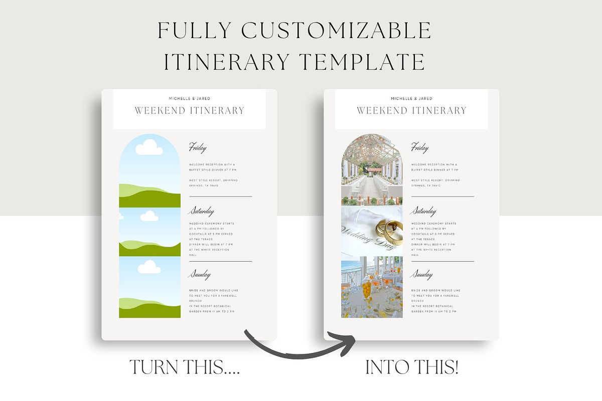 CANVA Wedding Weekend Itinerary, a Magazine Template by Jay Luxe Creative (Photo 6 of 6)
