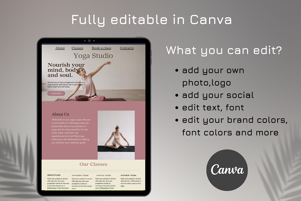 Yoga studio Canva website Template, a Websites & App Template by Amiraliya (Photo 5 of 5)