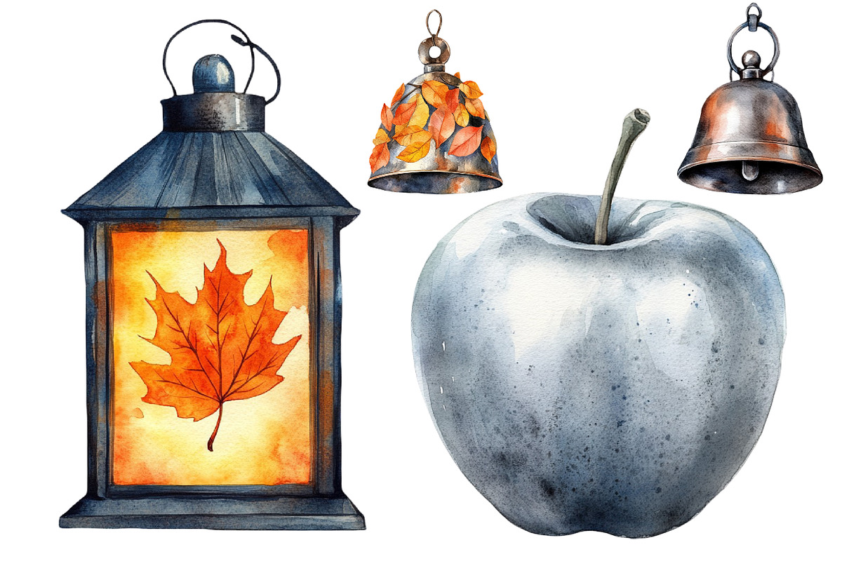 Silver Autumn Clipart, an Illustration by CitraGraphics (Photo 5 of 5)
