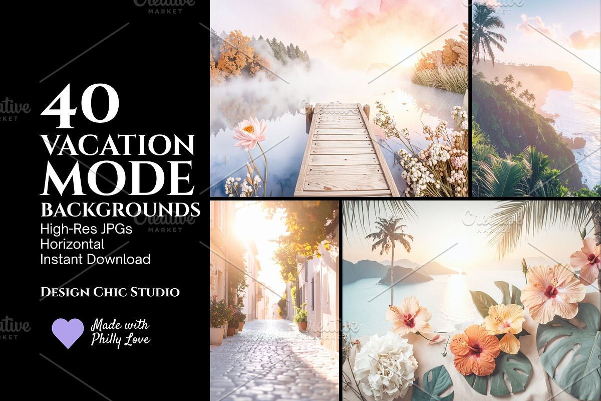 Tropical Beach & Sunset Backgrounds, a Wallpaper Photo by Design Chic Studio (Photo 1 of 4)