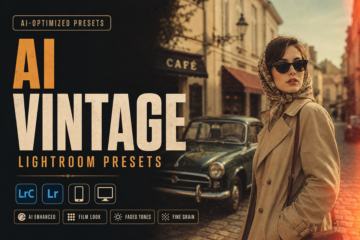 AI Vintage Lightroom Presets, a Preset Add-On by AAA Presets (Photo 1 of 19)
