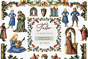 Tudor clipart, Medieval clipart, a Decorative Illustration by Invite to Clipart (Thumbnail 1 of 5)