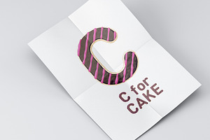 Cake Bitmap Color Font & PNG Set