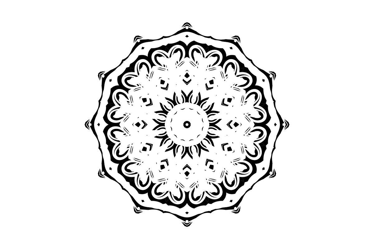 Ornamental Black White Mandala Pack, a Decorative Illustration by NJ Himel (Photo 75 of 103)