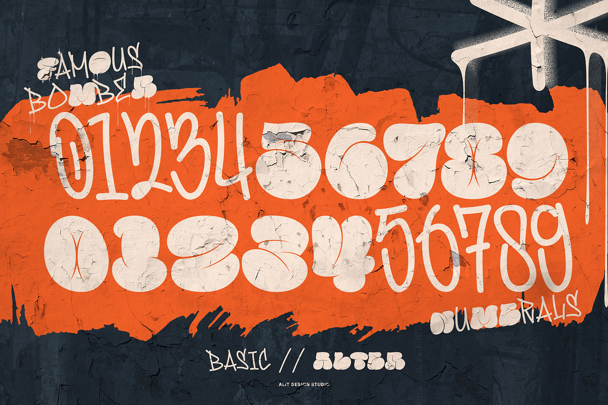 Famous Bomber Graffiti Mix Font, a Handwritten Font by alit design (Photo 15 of 30)