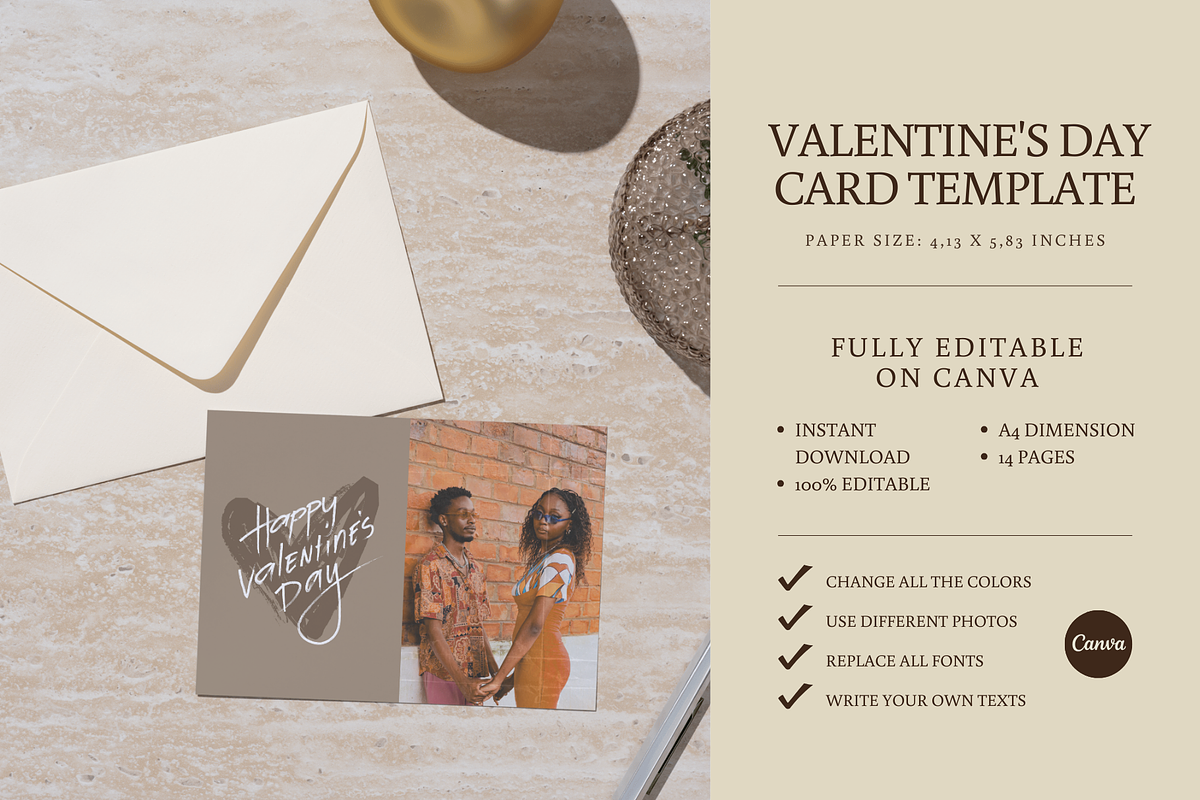 VALENTINE'S DAY CARD CANVA TEMPLATE, a Card Template by The Little Lily Studio (Photo 5 of 5)