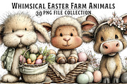 Easter Farm Animals Clipart, an Illustration by Dream Creation (Thumbnail 1 of 6)