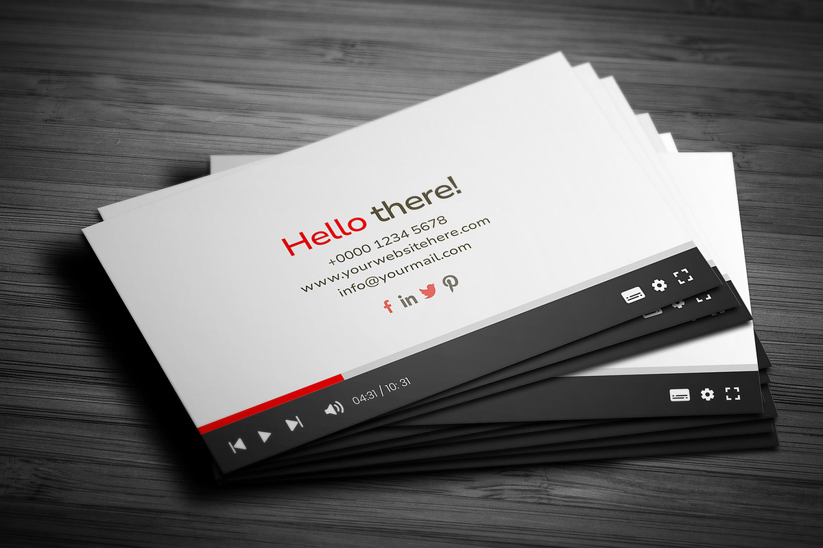 YouTube Style Business Card, a Business Card Template by Saman Osama (Photo 5 of 6)