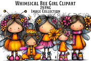 Whimsical Bee Girl Clipart, an Illustration by Dream Creation (Thumbnail 1 of 7)