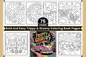 Bold Easy Trippy & Groovy Coloring