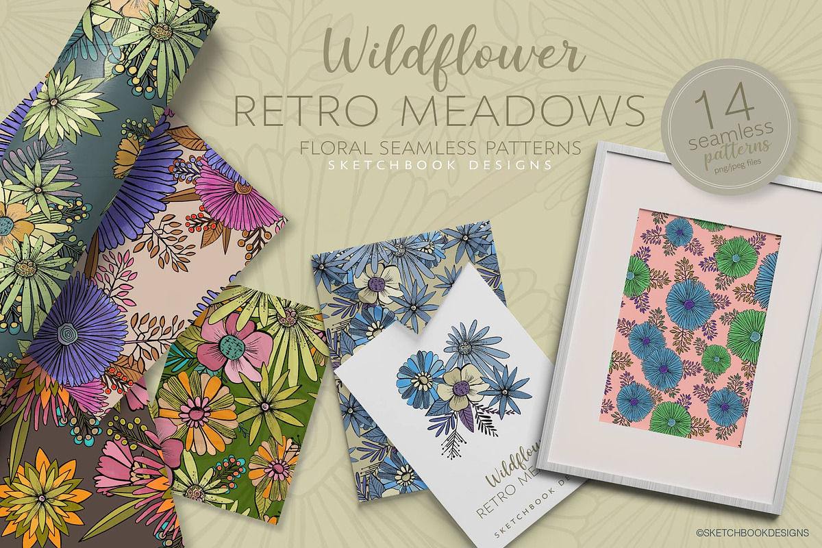 Wildflower Meadows Pattern Set, a Pattern Graphic by Sketchbook Designs (Photo 6 of 10)