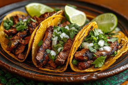 Delicious Grilled Steak Tacos Lime C, a Background Photo by Pixeness