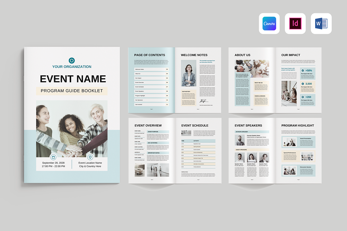 Nonprofit Event Program Booklet, a Brochure Template by Leaflove (Photo 1 of 8)