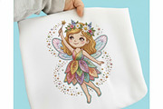 Cute Fairy Girl Sublimation Design, an Illustration by designcity5 (Thumbnail 1 of 4)