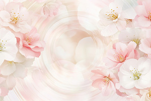 Cherry blossom flowers on a soft, a Photo by Dvoevnore photos