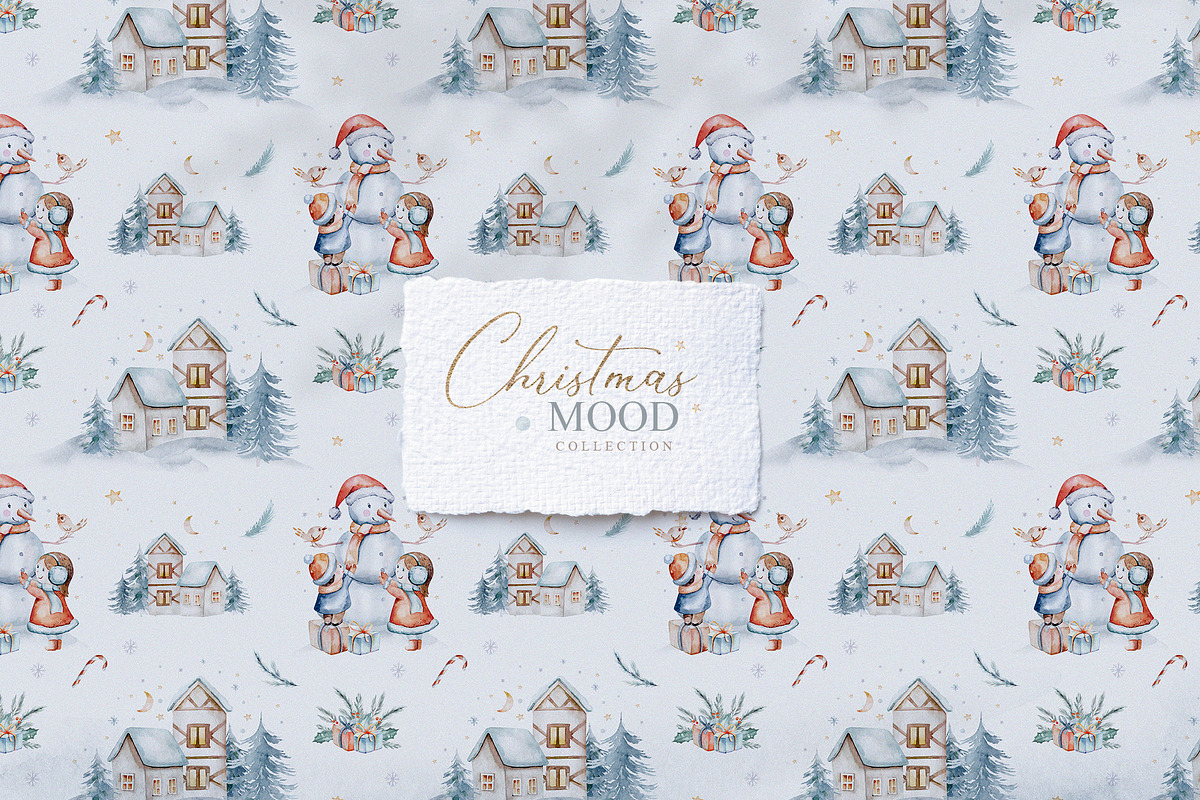 Christmas mood watercolor set, an Animal Illustration by Peace ART (Photo 8 of 11)