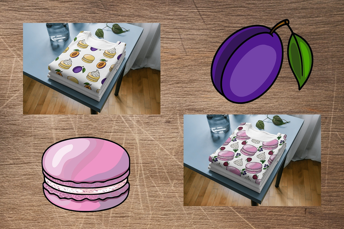 Patisserie Favorites Macaron Pattern, a Food Illustration by Elatedowl (Photo 10 of 11)