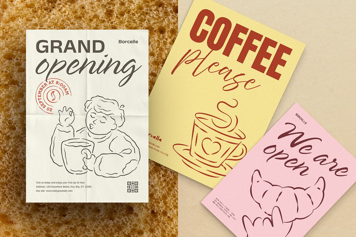 Whimsical Cafe & Bakery Branding Kit, a Branding & Logo Template by Vasya Kobelev (Photo 8 of 19)