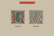 Medieval Initials. Gothic Drop caps, a Blackletter Font by kaer_shop (Thumbnail 6 of 12)