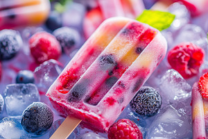 Fruit popsicles with mixed berries, a Food & Drink Photo by MistyDay